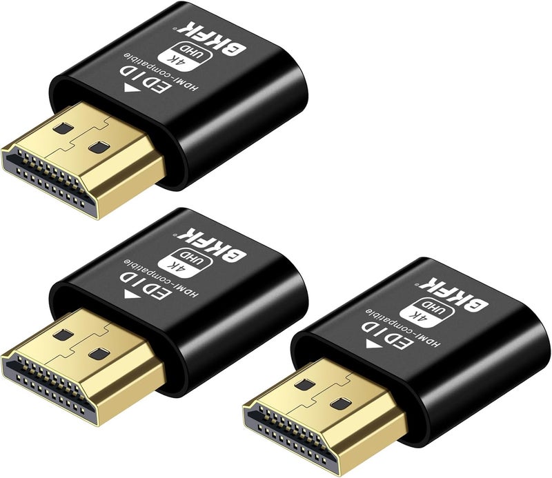 BKFK موصل HDMI وهمي 4K HDR، محاكي شاشة افتراضية EDID، محول عرض بدون رأس، موصل HDMI وهمي، يدعم حتى 4K@60Hz، 1080@120Hz - Image 1